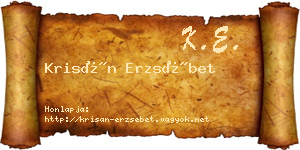 Krisán Erzsébet névjegykártya