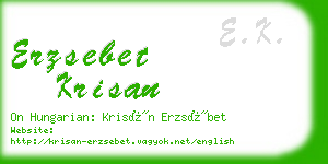 erzsebet krisan business card